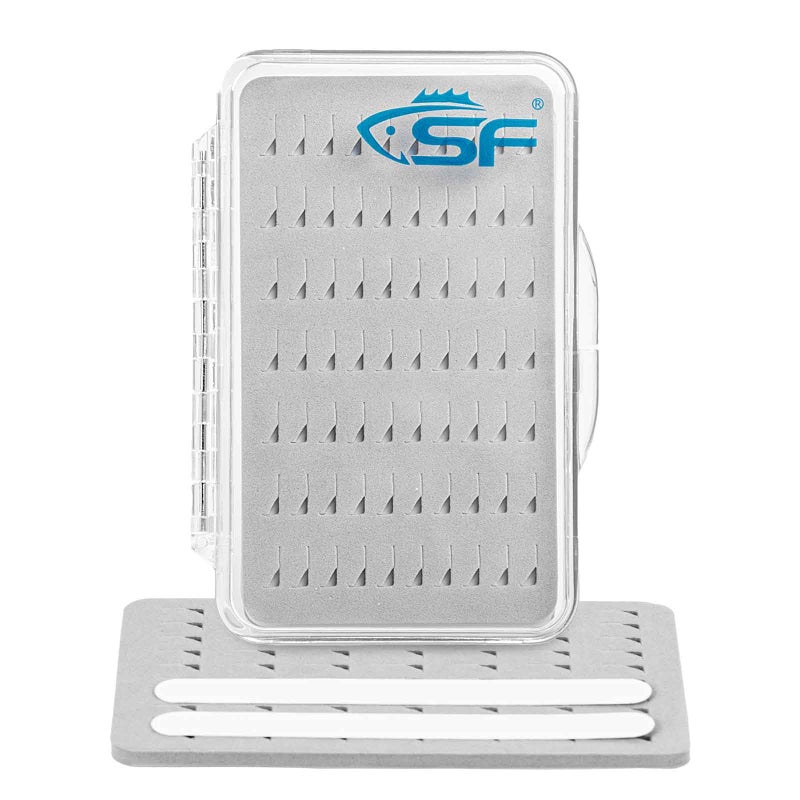 SF صندوق صيد السمك SF بلاستيك جيب صناديق ذبابة رقيقة غطاء شفاف صناديق صيد السمك بفوم شق سهل - Image 1